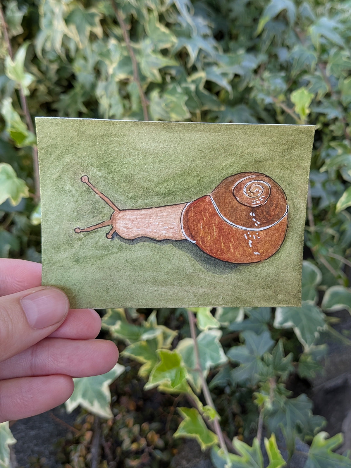 Schnecke Original ACEO | fantastisches Waldtier