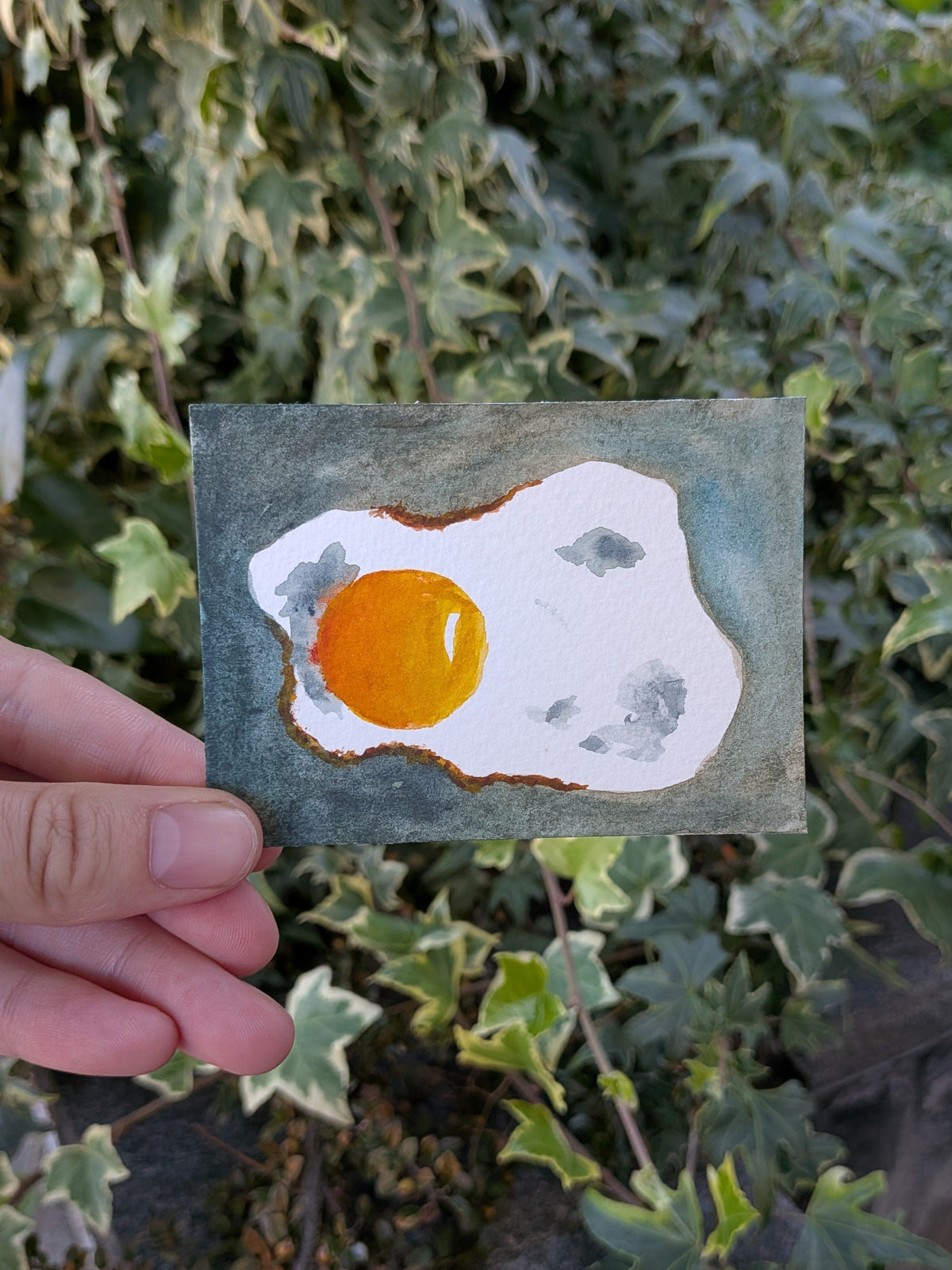 Fried Egg Original ACEO | breakfast food brunch