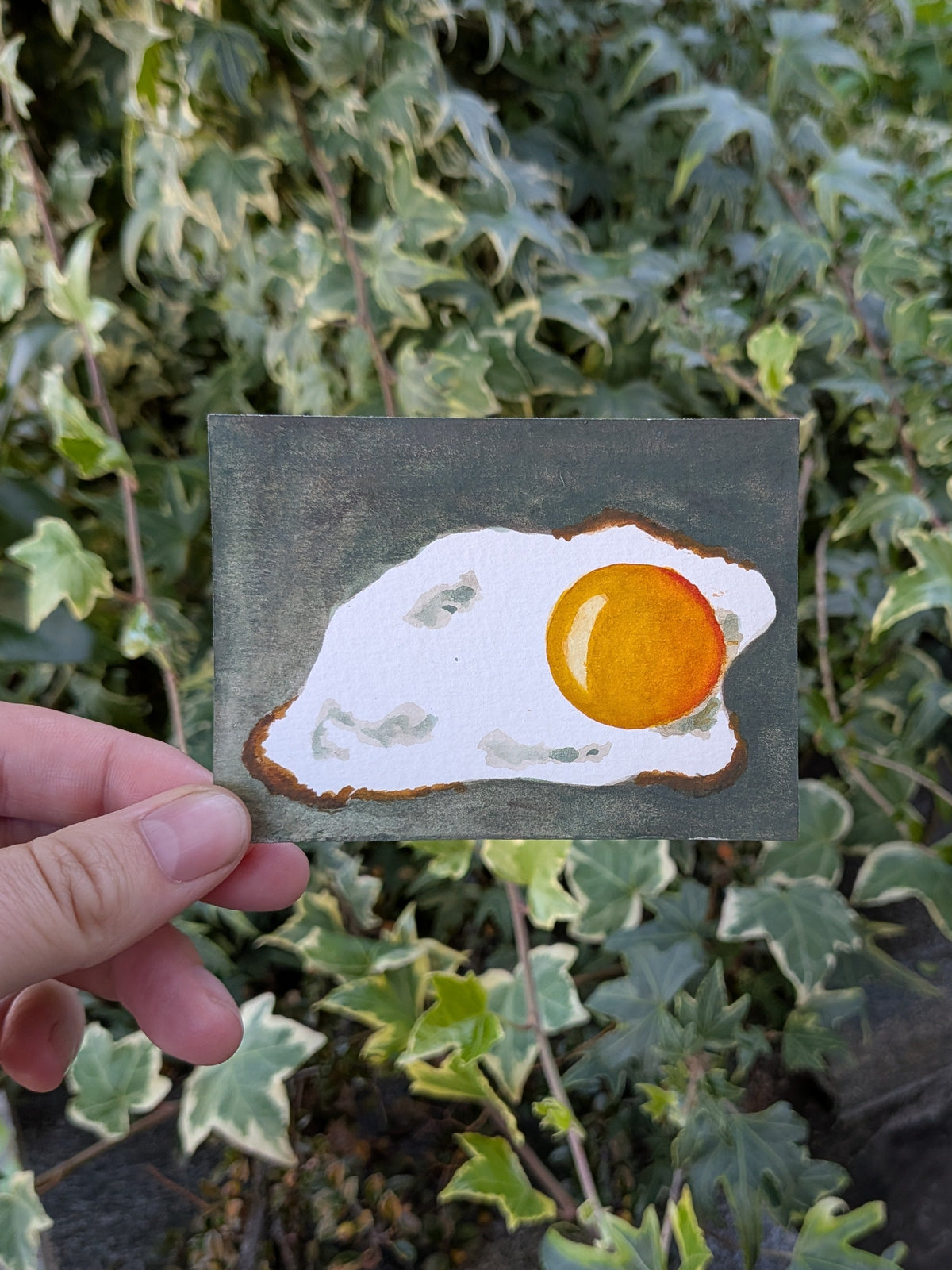 Fried Egg Original ACEO | breakfast food brunch