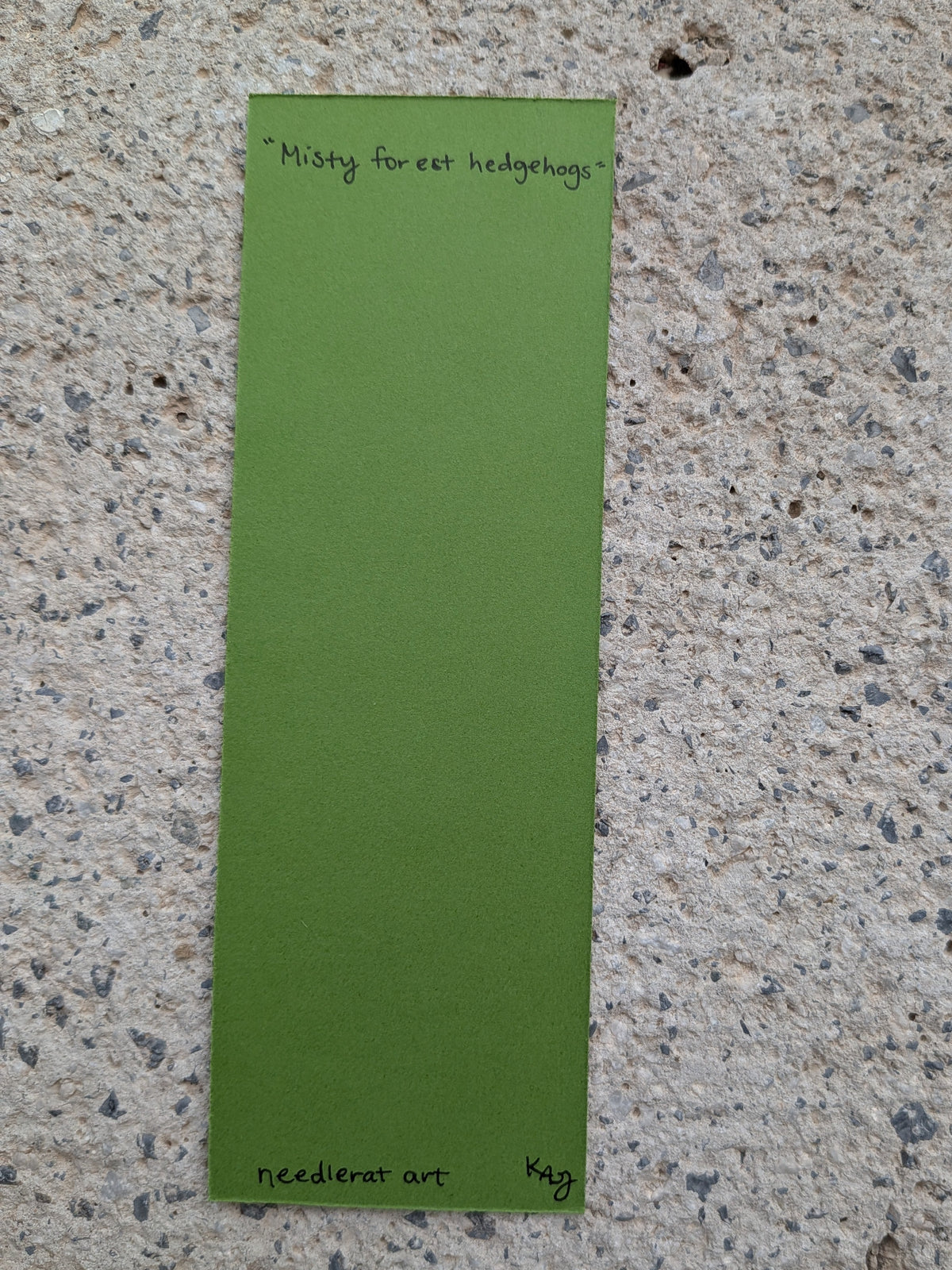 Original Misty Forest Hedgehog Watercolor Bookmark | signed reading art